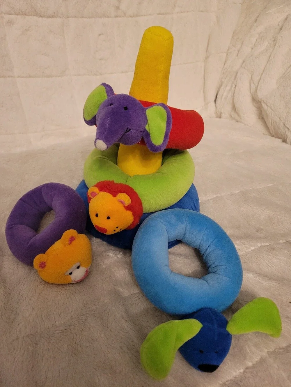 Carter's Plush Stacking Animal Rings - Blue, Green, Purple, Red, Yellow, Orange